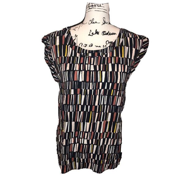 ANN TAYLOR FACTORY‎ Blouse - S - Scoop Neck, Turn-Back Arm Opening, Curved - Picture 2 of 11